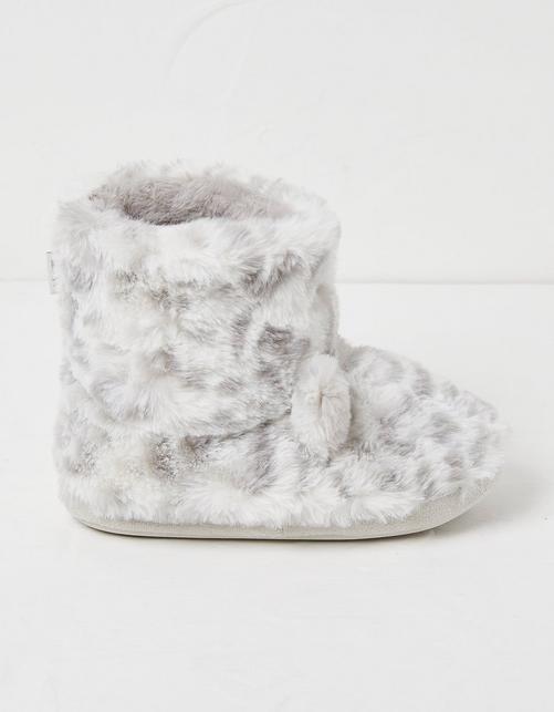 Kid’s Sadie Snow Leopard Slipper Boot