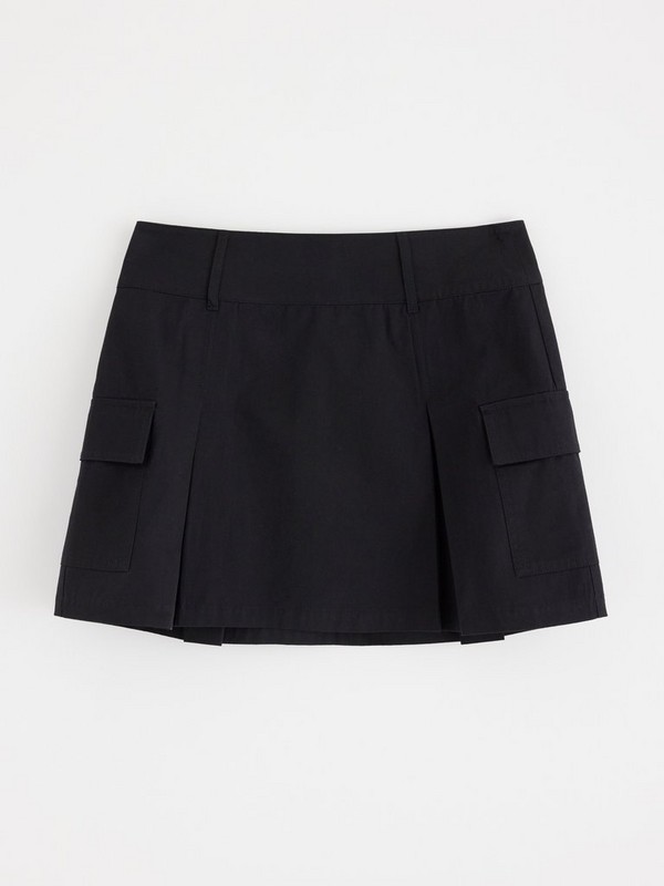 Black cargo skirt
