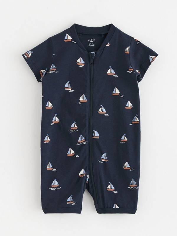 Navy pajama overalls