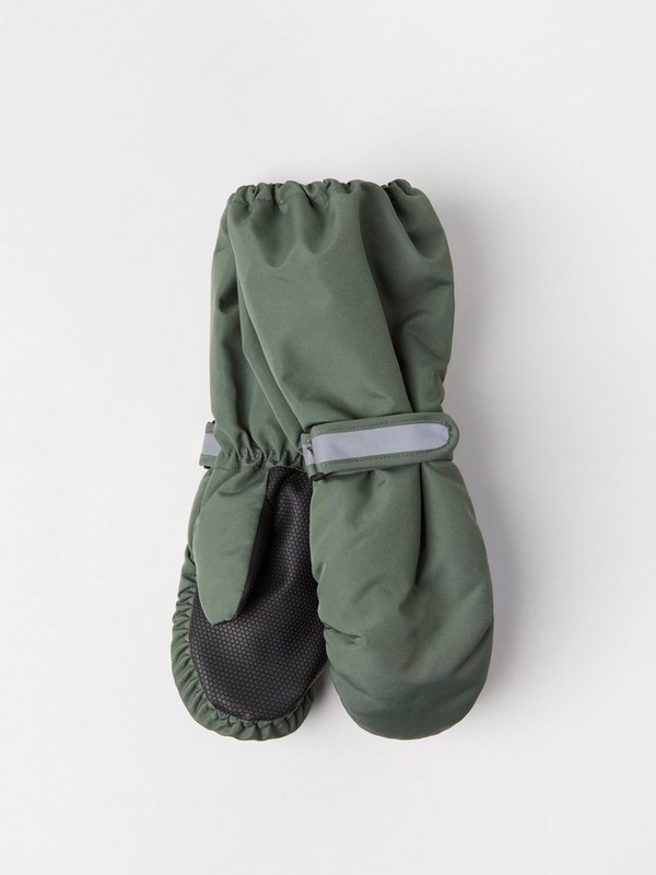 dark dusty khaki mittens