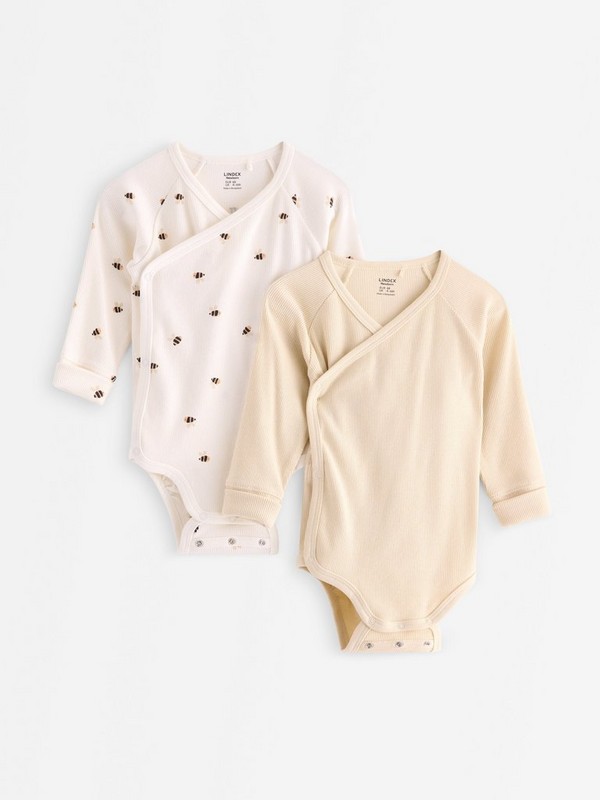 Ribbed wrap bodysuits