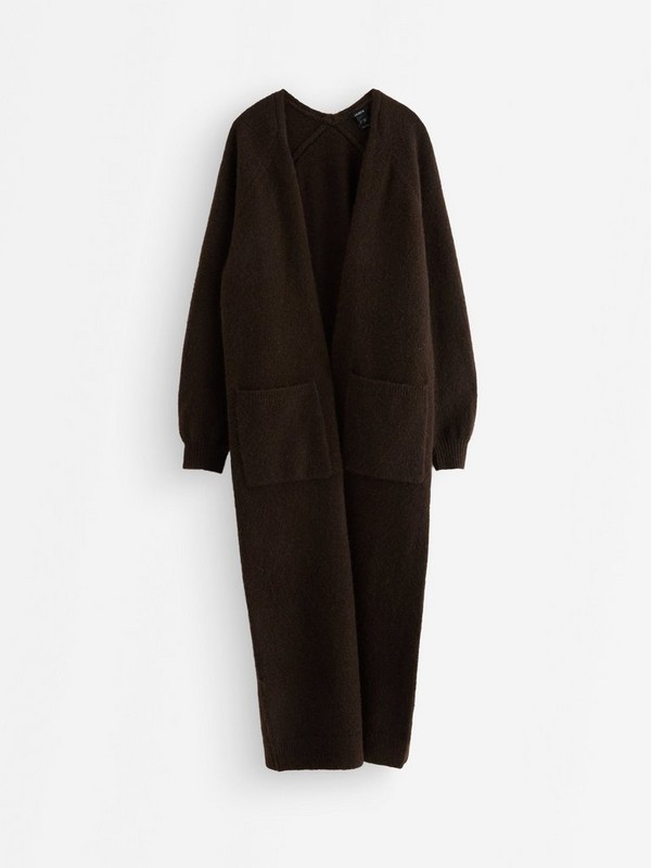 Knitted long cardigan