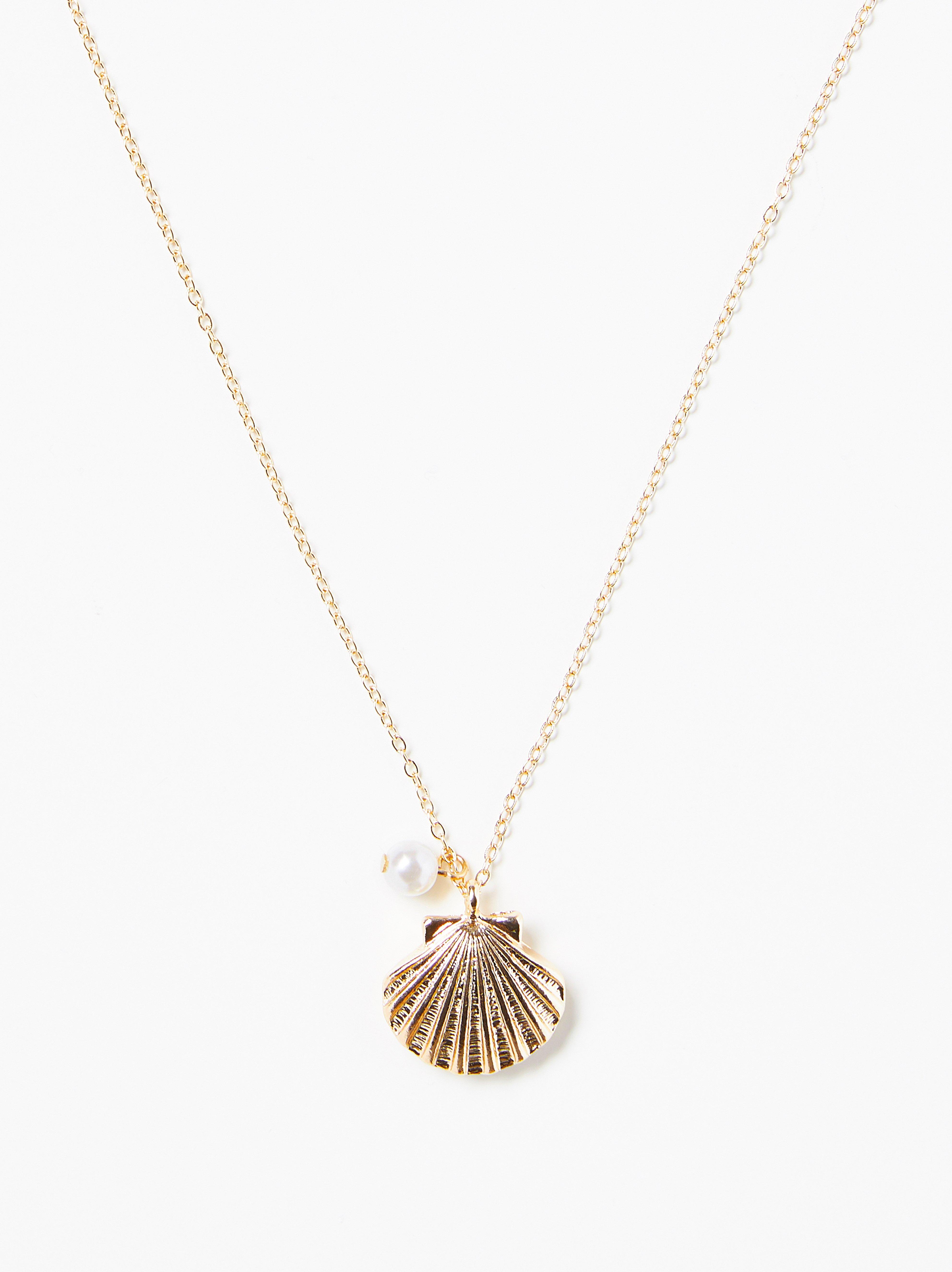Halsband med guldfÃ¤rgad snÃ¤ckberlock Gul