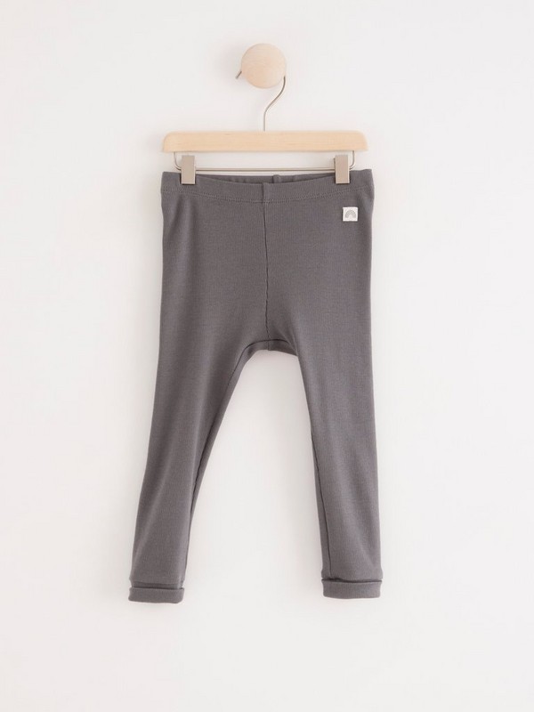 Dark Dusty Grey ribbed leggings
