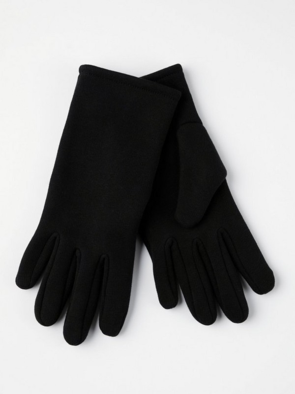 Black knitted gloves