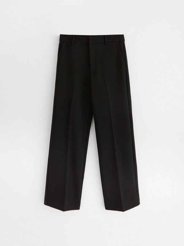 Black straight trousers