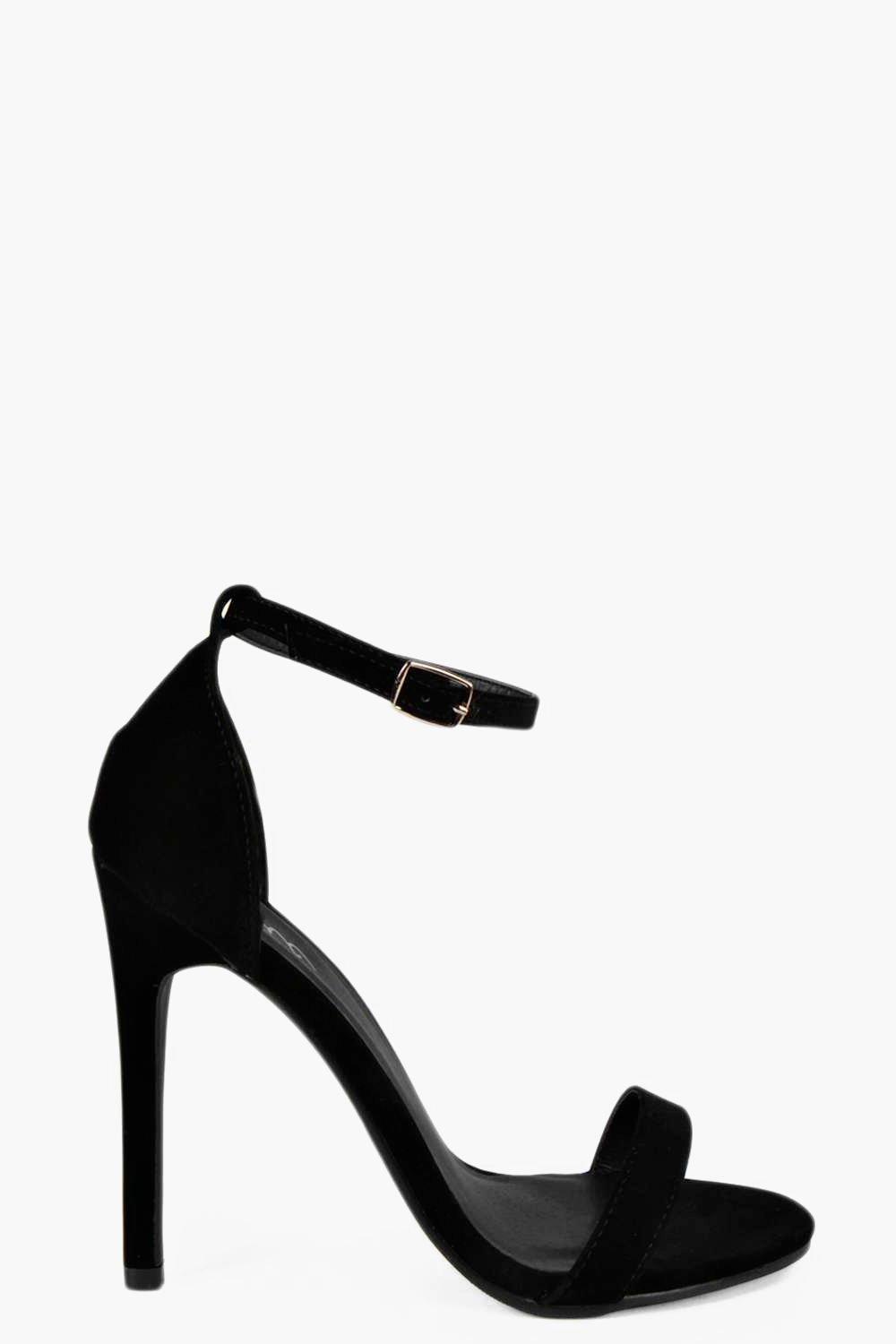 Maddie Suedette Skinny Barely There Heels at boohoo.com