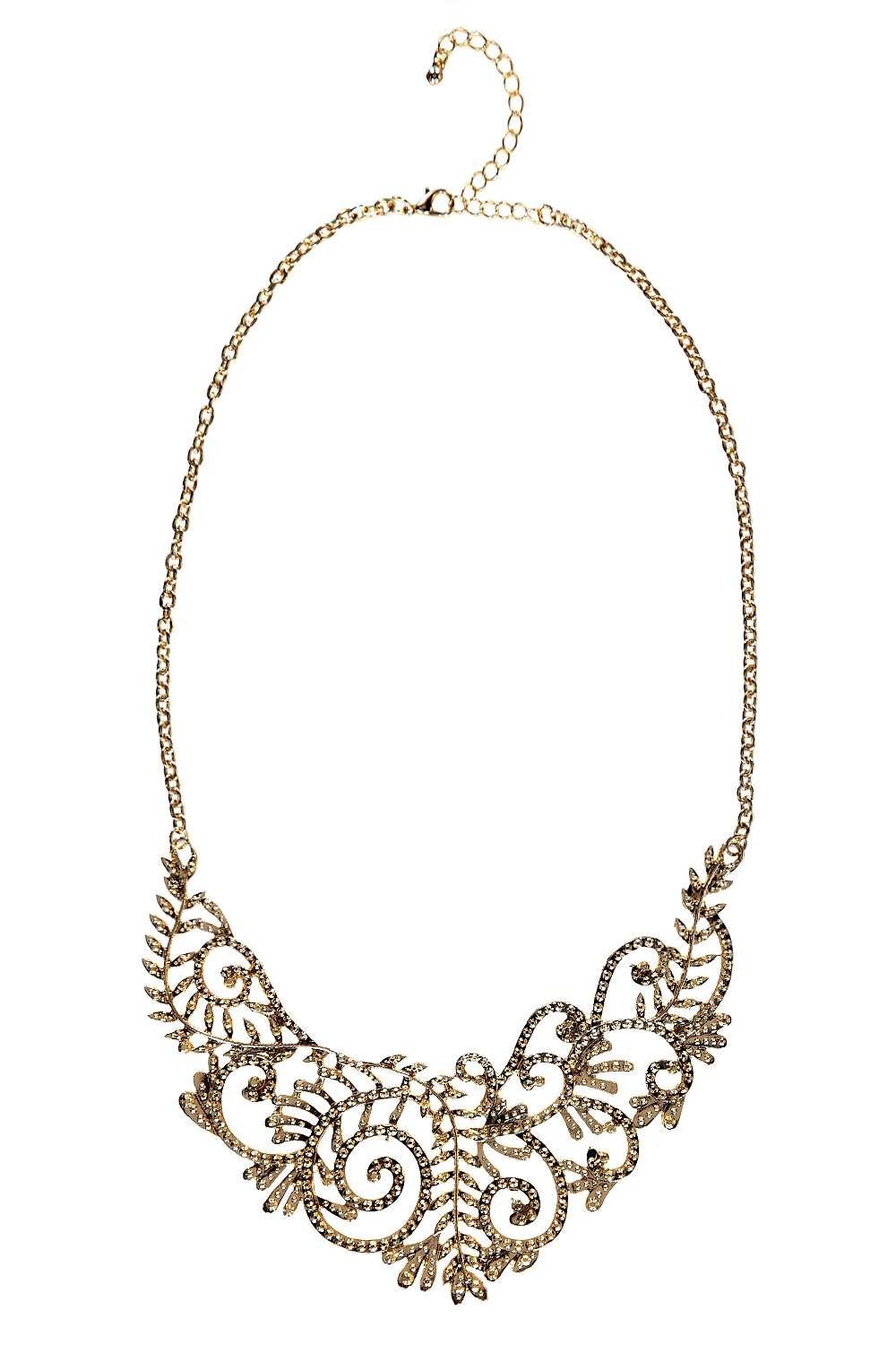 Tara Filigree Lace Ornate Collar Necklace at boohoo.com