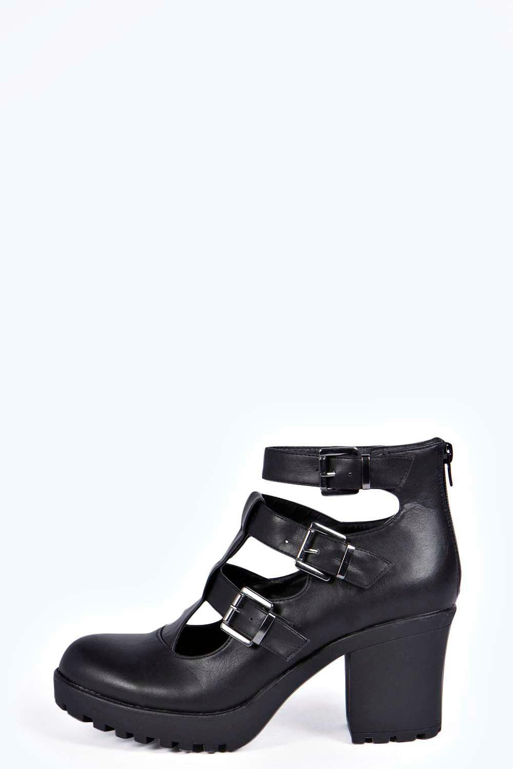 Jessie Cut Work Cleated Side Boot at boohoo.com
