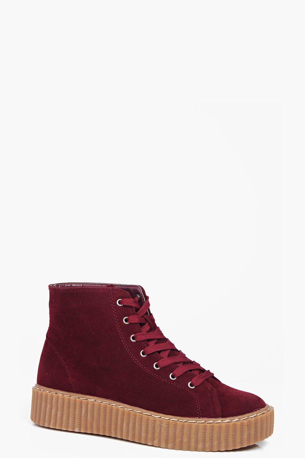 Violet Creeper Hi Top Boot at boohoo.com