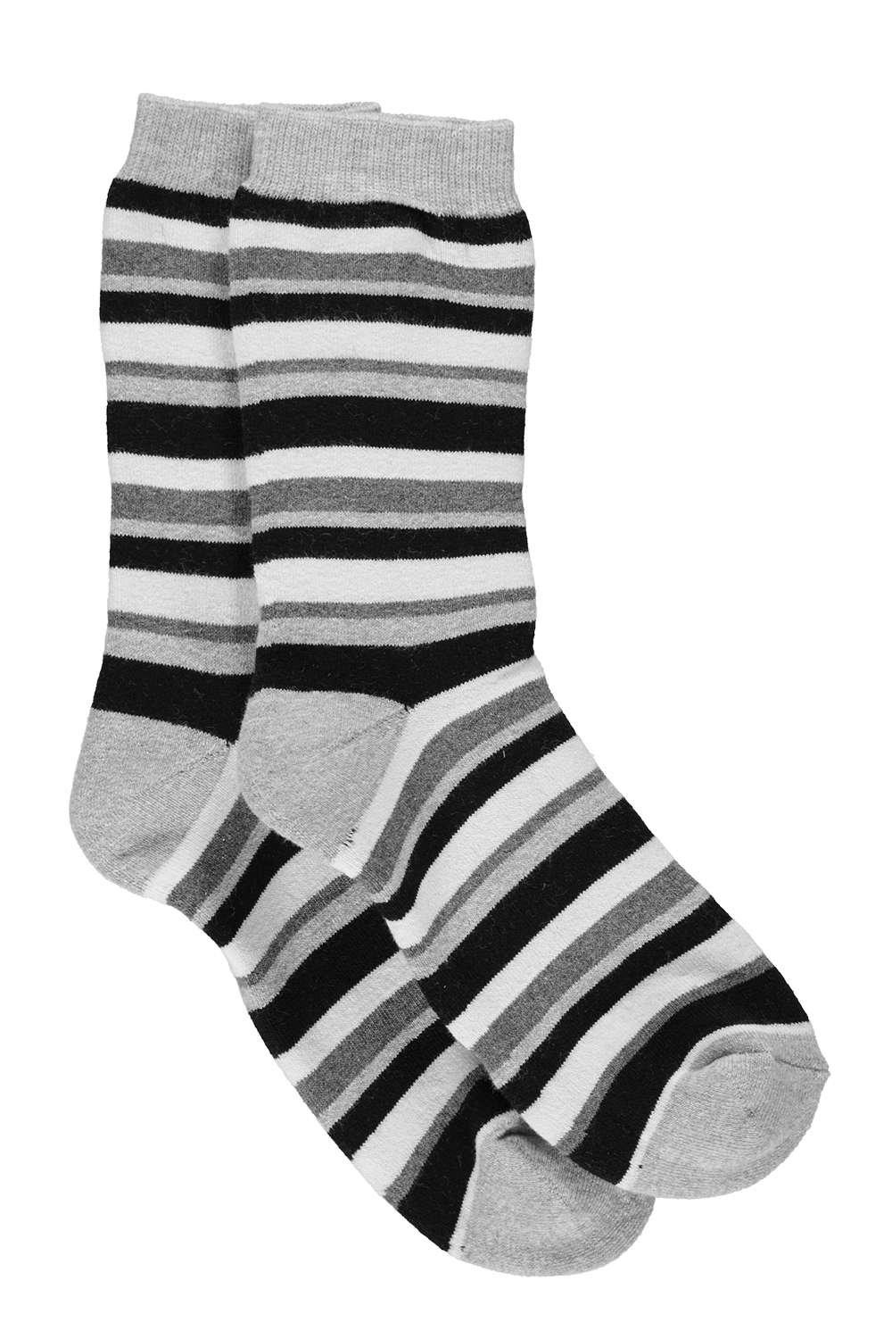 Lacey Stripey Cosy Lined Socks at boohoo.com