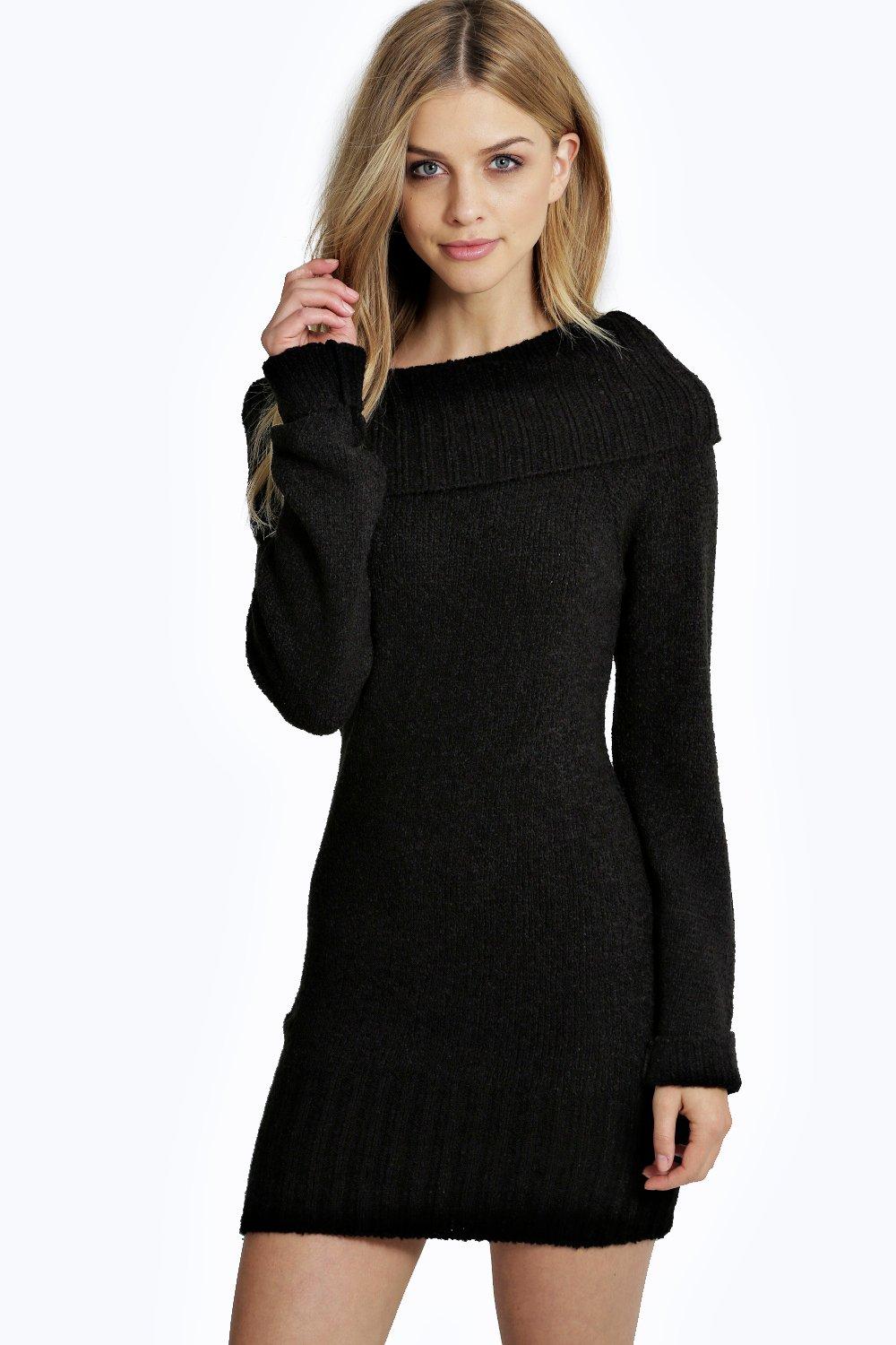 Clara Bardot Knitted Dress at boohoo.com