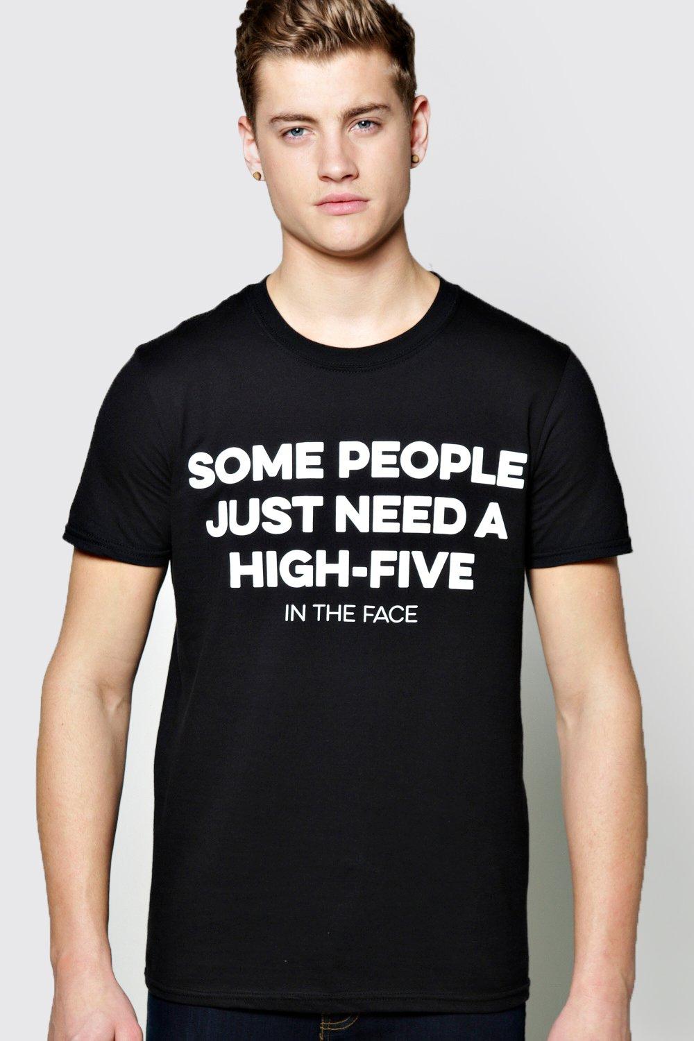 High Five Print T Shirt at boohoo.com