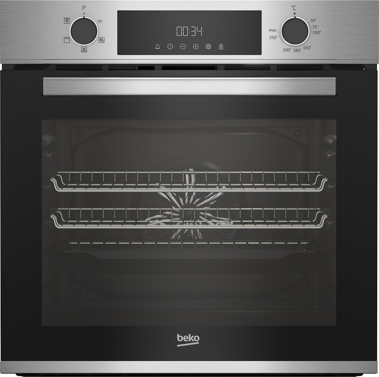 white built in fan oven