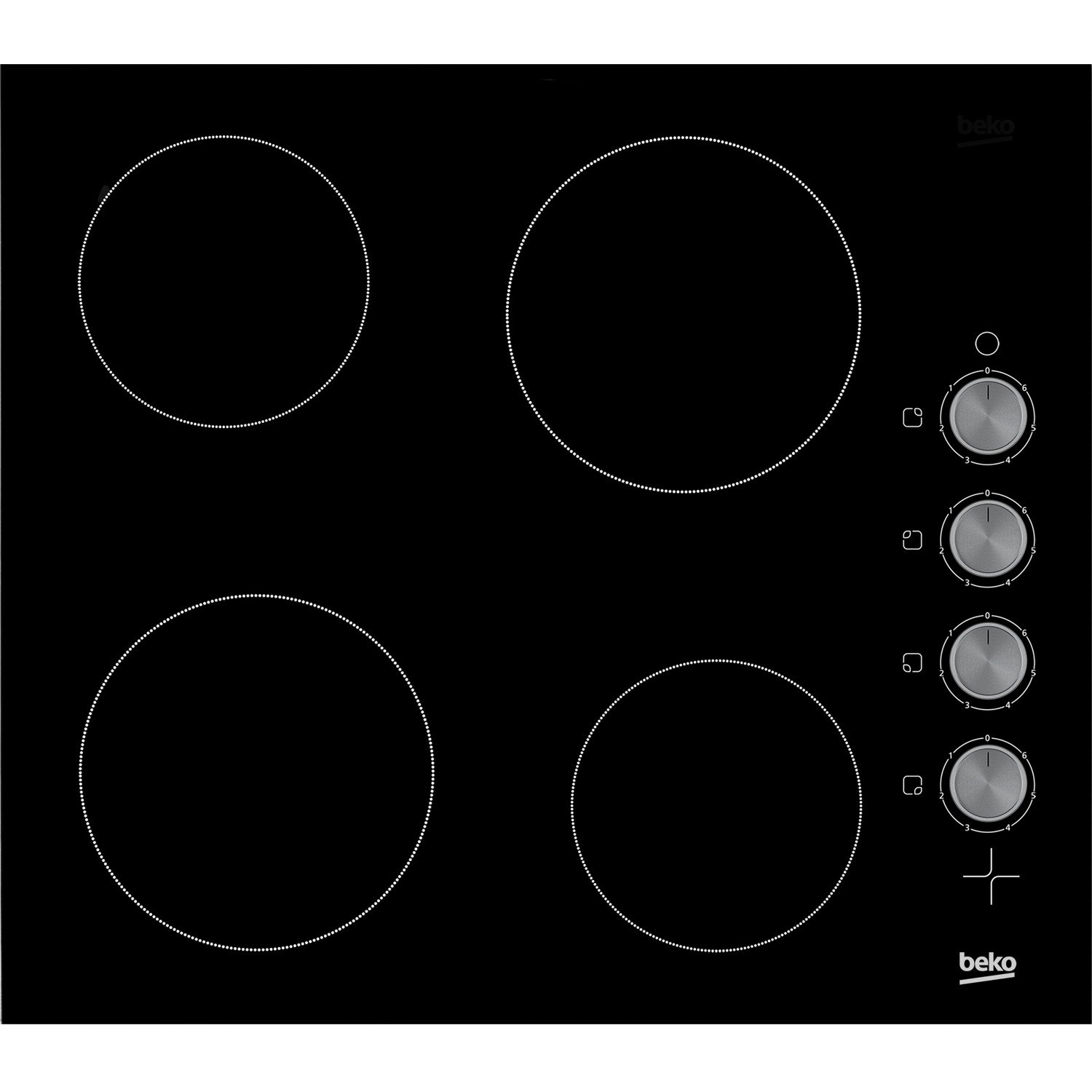 Beko CIHV21B 60cm Ceramic Hob - Black | Electric Ceramic  