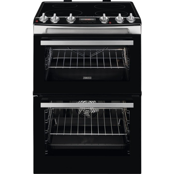 Zanussi Zci66278xa 60cm Electric Double Oven With Induction Hob