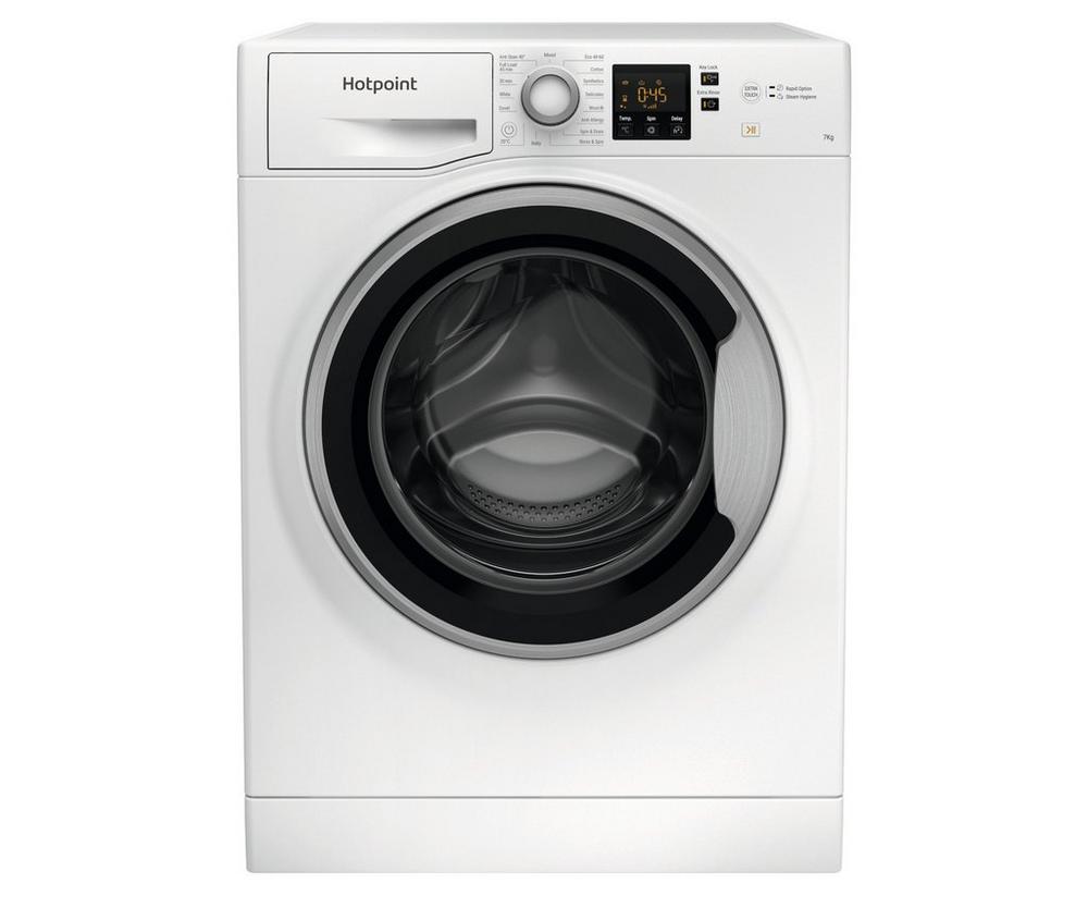 Hotpoint Nswe742uwsukn 7kg 1400 Spin Washing Machine With Steam Hygiene White Freestanding Washing Machines Washing Machines Laundry Catalogue Euronics Site