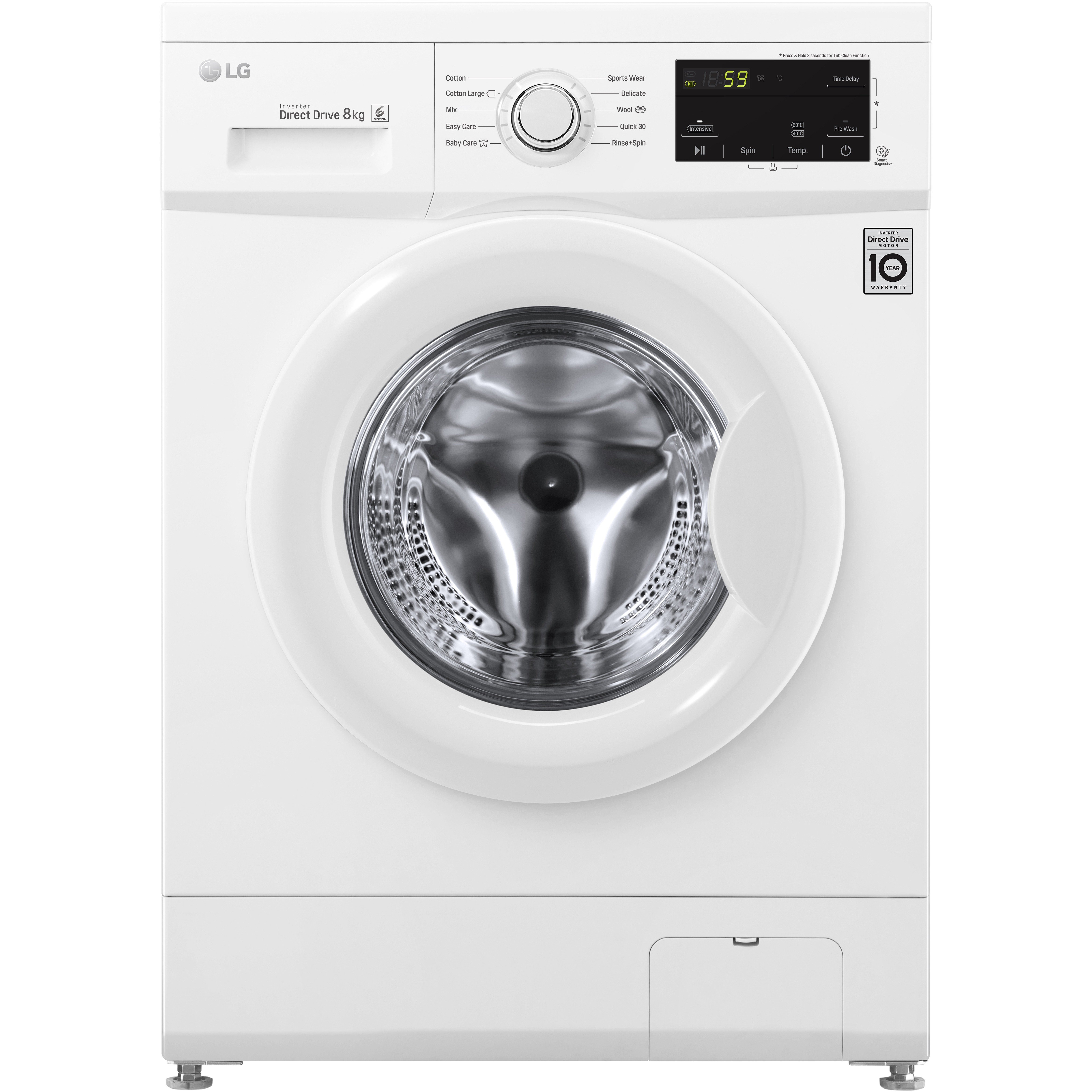 Lg Electronics F4mt08w 8 Kg 1400 Inverter Direct Drive Washing Machine White A 30 Energy Rated Freestanding Washing Machines Washing Machines Laundry Catalogue Euronics Site