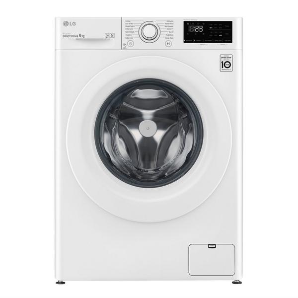 LG F4V308WNW 8kg 1400 Spin Washing Machine with 6 Motion Direct Drive - White