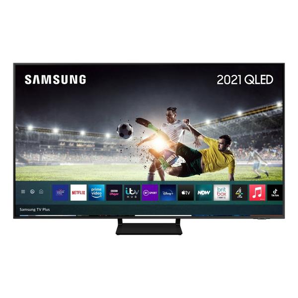 Samsung QE55Q70AATXXU 55" 4K QLED Smart TV Quantum HDR powered by HDR10 + 4K picture with AI sound.