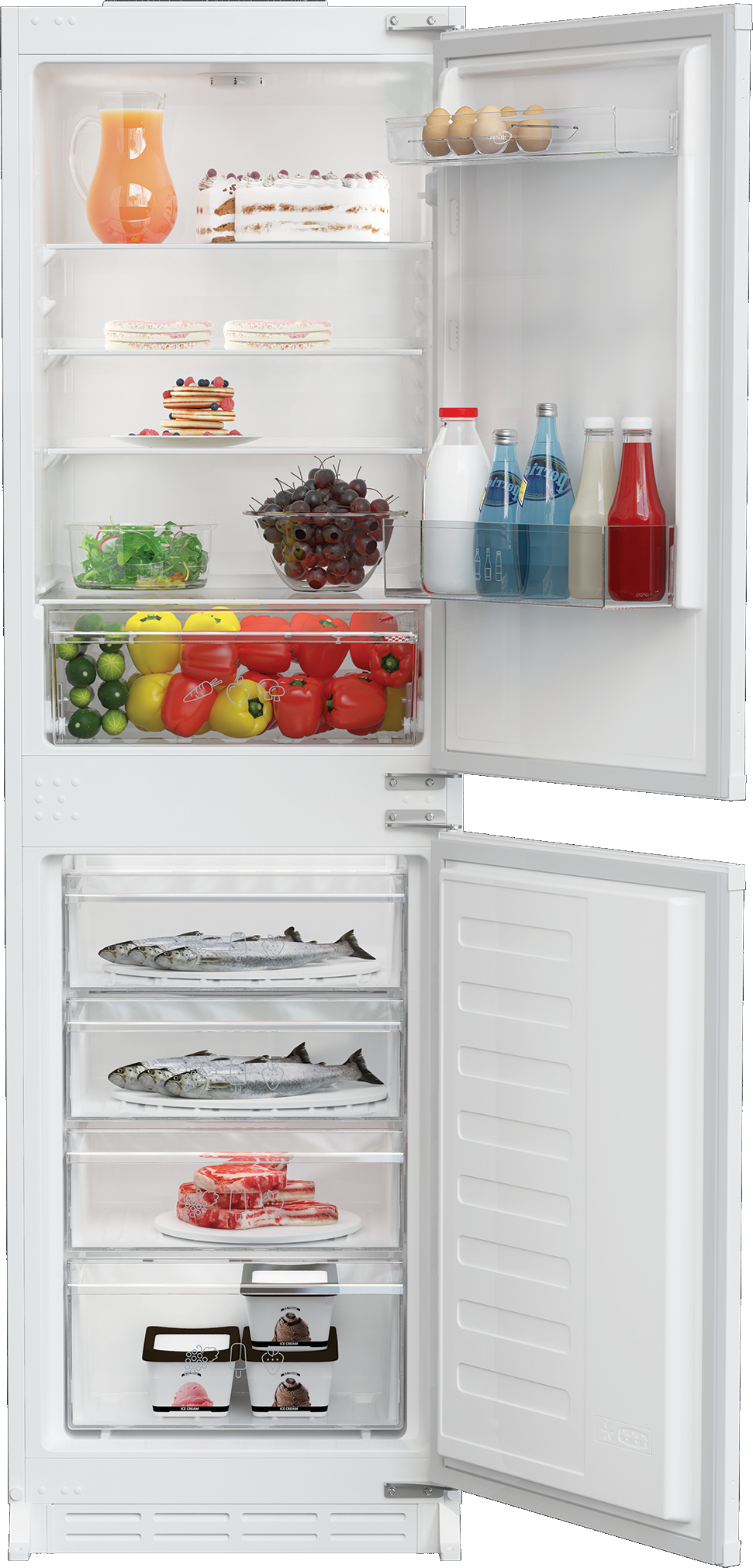 Zenith ZICSD373 54cm Integrated Fridge Freezer White Static