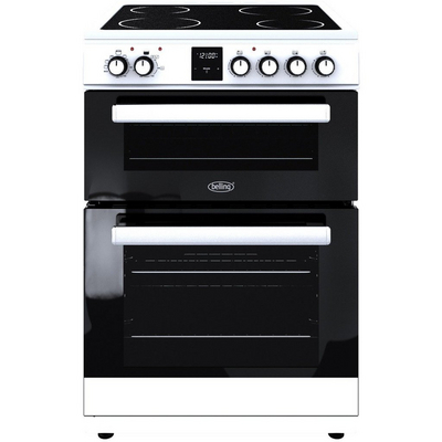 Belling FSE608DPC 60cm Electric Double Oven with Ceramic Hob - White - A/A Rated