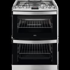 AEG CGB6130ACM 60cm Double Oven Gas Cooker with Induction Hob - Stainless