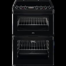 AEG CIB6742ACB 60cm Double Oven Electric Cooker with Induction Hob - Black