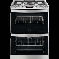 AEG CKB6540ACM 60cm Double Oven Cooker with Gas Hob - Stainless