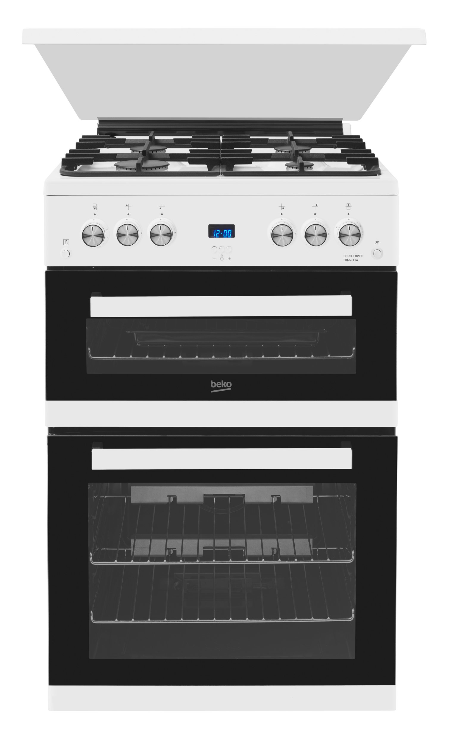 Beko EDG6L33W 60cm Gas Double Oven with Glass Lid White Gas Cookers Freestanding Cookers Cookers Cooking Catalogue Euronics Site