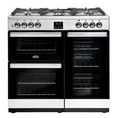 Belling X90G 90cm Gas Rangecooker with Double Oven and Gas Hob - Stainless Steel