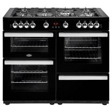 Belling X110G 110cm Gas Rangecooker with Double Oven and Gas Hob - Black