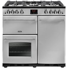 Belling X90G 90cm Gas Rangecooker with Double Oven and Gas Hob - Silver