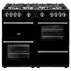 Belling X100G 100cm Gas Rangecooker with Double Oven and Gas Hob - Black