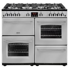 Belling X110G 100cm Gas Rangecooker with Double Oven and Gas Hob - Silver