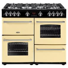 Belling X90G 100cm Gas Rangecooker with Double Oven and Gas Hob - Cream