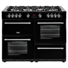 Belling X110G 110cm Gas Rangecooker with Double Oven and Gas Hob - Black