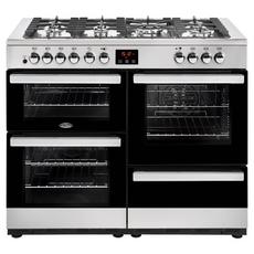 Belling 110DFT 110cm Dual Fuel Rangecooker with Double Oven and Gas Hob - Stainless Steel