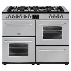 Belling 110DFT 110cm Dual Fuel Rangecooker with Double Oven and Gas Hob - Silver