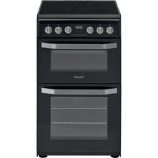 Hotpoint HD5V93CCB 50cm Double Oven Electric Cooker with Ceramic Hob - Black 