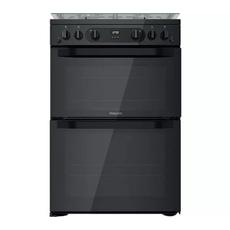 Hotpoint HDM67G0CCB 60cm Double Oven Gas Cooker - Black