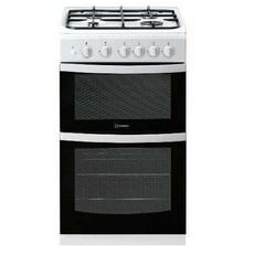 Indesit ID5G00KMW 50cm Twin Cavity Gas Cooker with Gas Hob - White