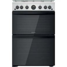 Indesit ID67G0MCXUK 60cm Double Oven Gas Cooker with Gas Hob - Stainless Steel