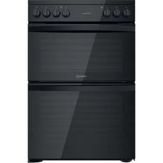 Indesit ID67V9KMBUK 60cm Double Oven Electric Cooker with Ceramic Hob - Black