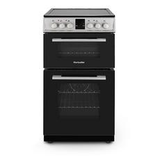 Montpellier MDOC50FS 5cm Double Oven Electric Cooker with Ceramic Hob - Silver