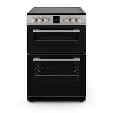 Montpellier MDOC60FS 60cm Double Oven Electric Cooker with Ceramic Hob - Silver