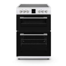 Montpellier MDOC60FW 60cm Double Oven Electric Cooker with Ceramic Hob - White`