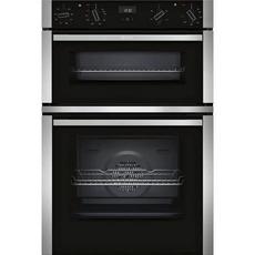 NEFF U1ACE2HN0B 59.4cm Built In Electric CircoTherm Double Oven - Black/Steel