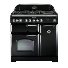 Rangemaster CDL90DFFBL/C 90cm Dual Fuel Rangecooker with Double Oven and Gas Hob - Black
