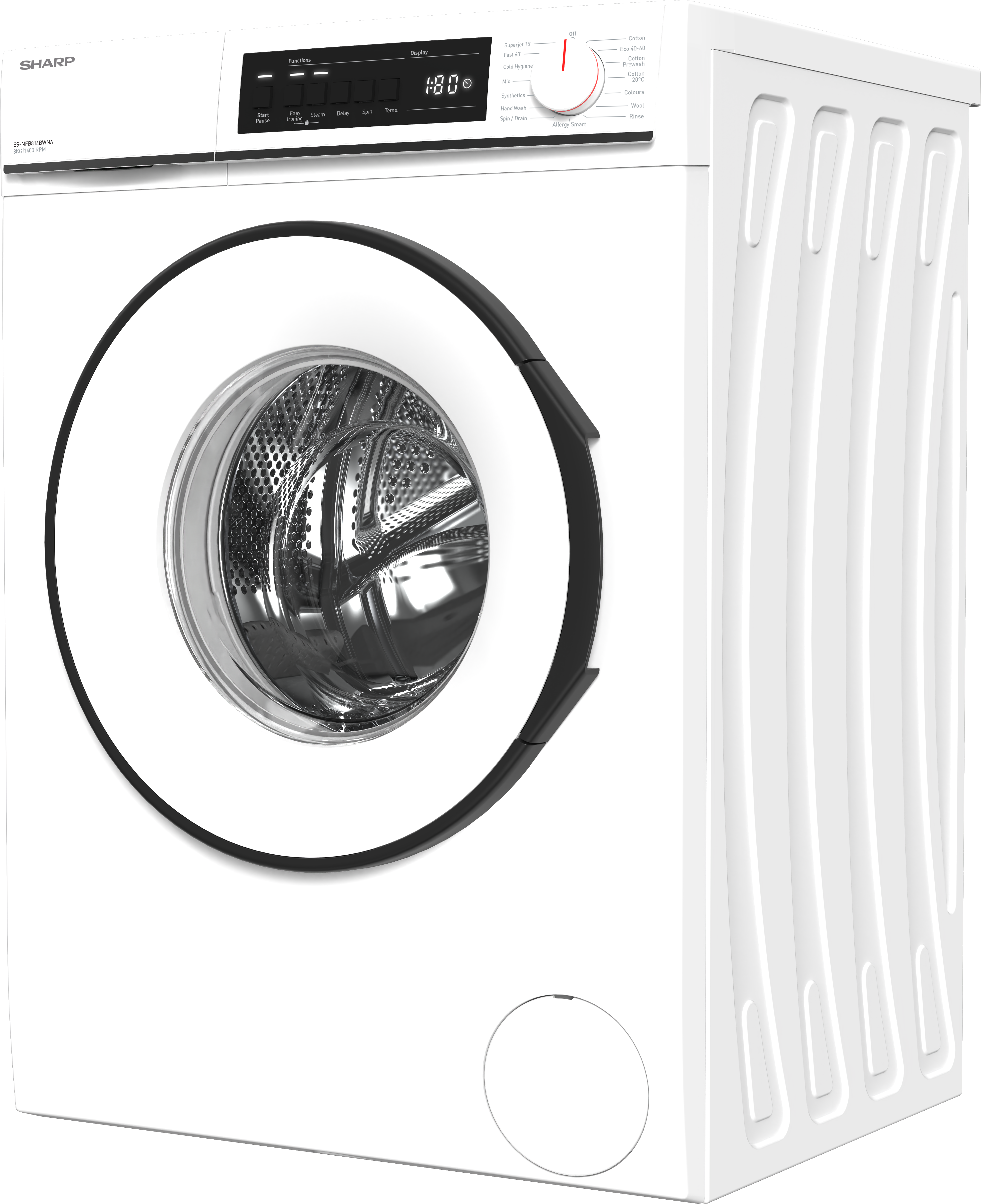 Sharp ES_NFB814BWNA 8kg 1400 Spin Washing Machine